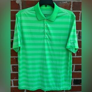 Nike Tour Performance Dri Fit Striped Short Sleeve Golf Polo Shirt Mens Large E4